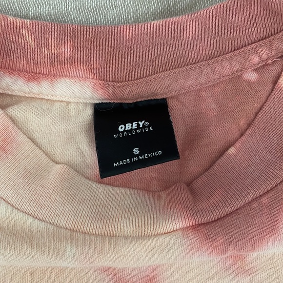 Obey Pink Tie Dye Long Sleeve T-Shirt - Picture 3 of 5
